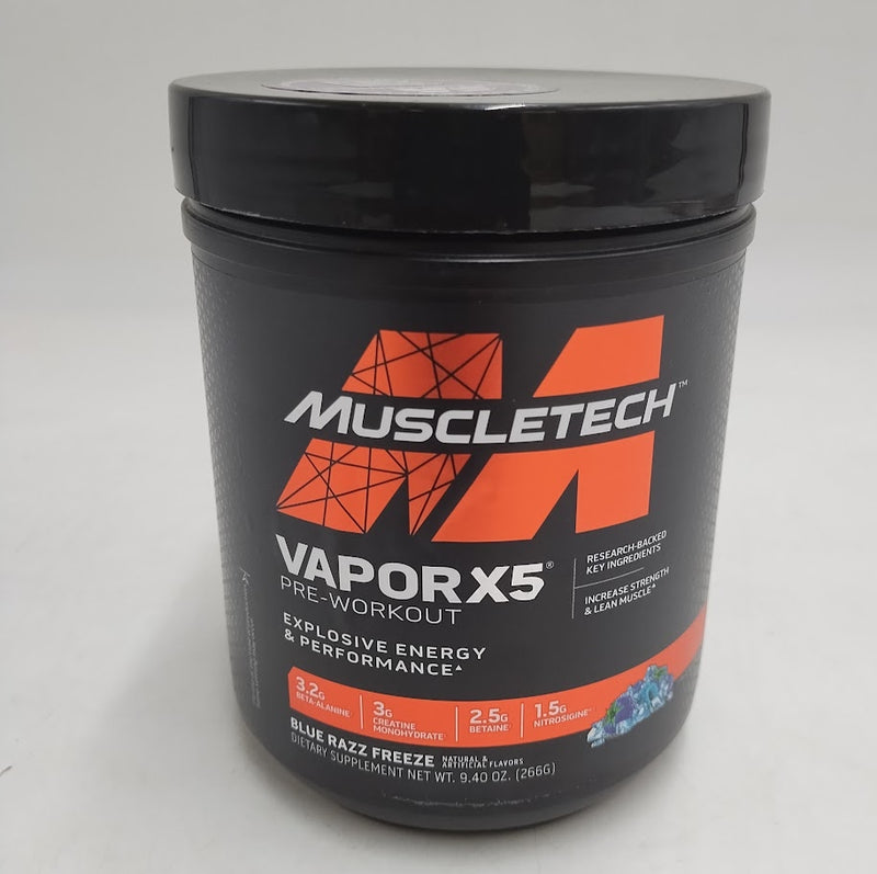 MuscleTech VaporX5, Pre-Workout, Blue Razz Freeze EXP: 03/2027