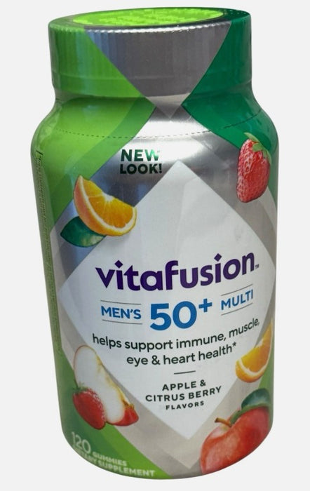 Vitafusion Men's 50+ Multi Gummies Apple & Citrus Berry, 120ct EXP.