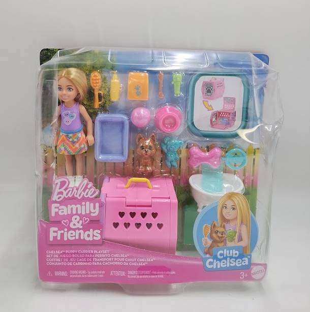 Barbie Chelsea Puppy Playset 3" Doll and Dog Carrier SEE DETAILS