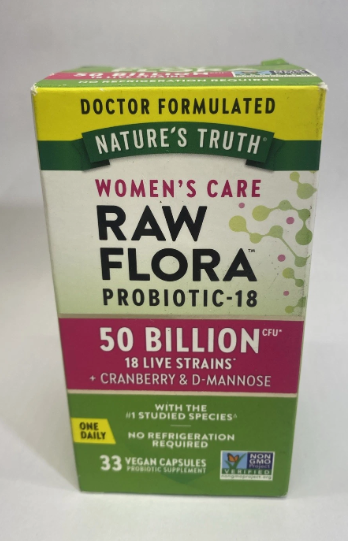 Raw Flora Probiotics For Women | 50 Billion CFU | 33 Capsules EXP: 08/2026