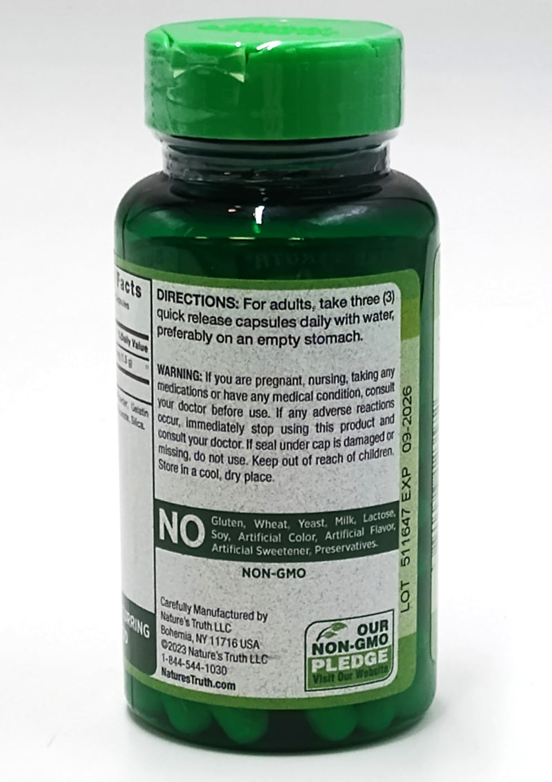 Nature's Truth Taurine Supplement | 1500mg | 90 Capsules - Exp: 09/2026