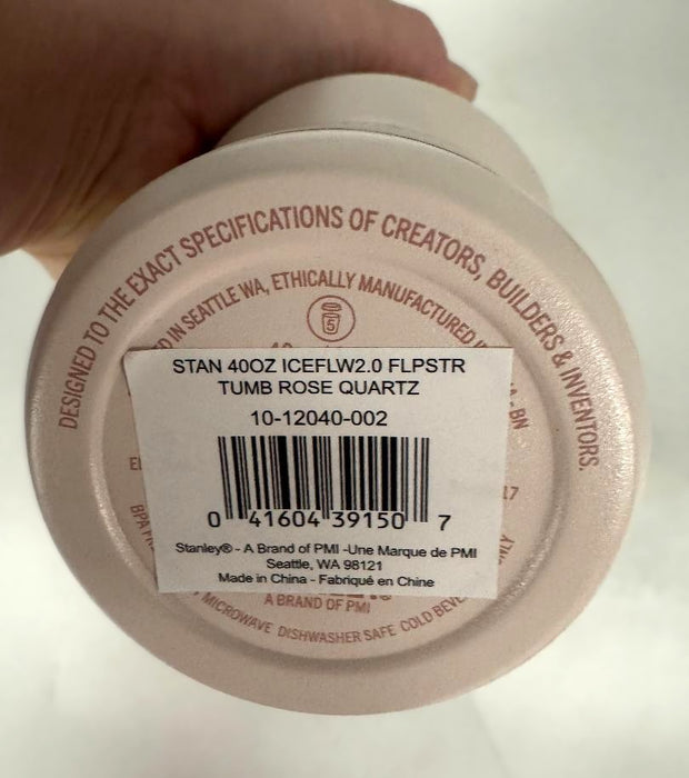 Stanley 40 oz Stainless Steel Ice Flow Flip Straw Tumbler Rose Quartz