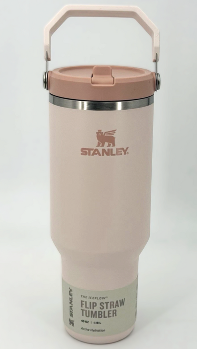 Stanley 40 oz Stainless Steel Ice Flow Flip Straw Tumbler Rose Quartz