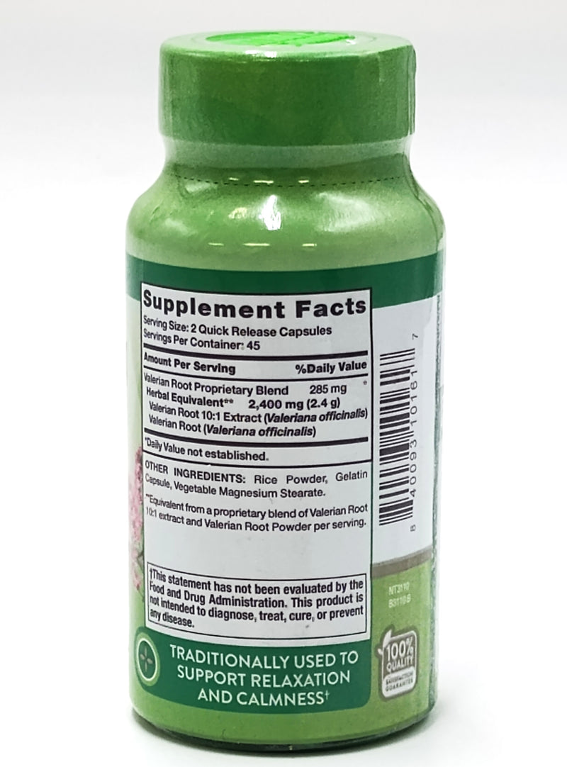 Nature's Truth Valerian Root 2400mg | 90 Capsules EXP: 04/2027