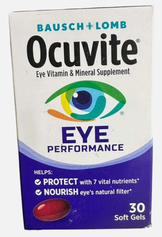 Ocuvite Eye Performance Vitamin & Mineral Supplement, 30 Softgels EXP:06/26