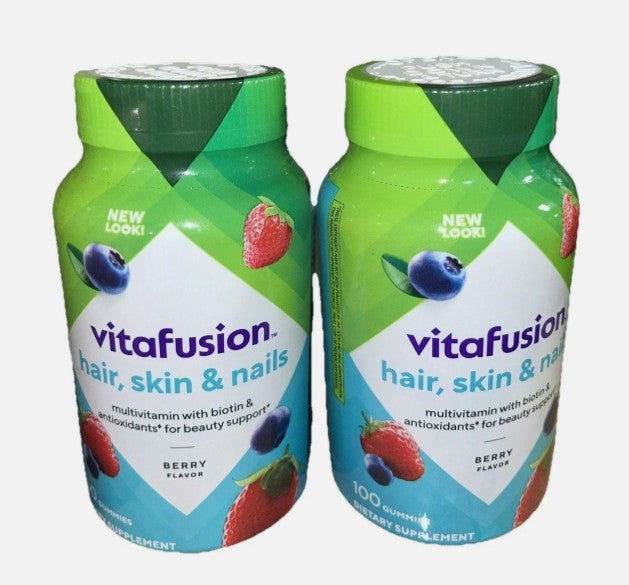 LOT OF 2!!! Vitafusion Hair, Skin Nails Gummy Vitamins, 100Ct EXP:02/26+