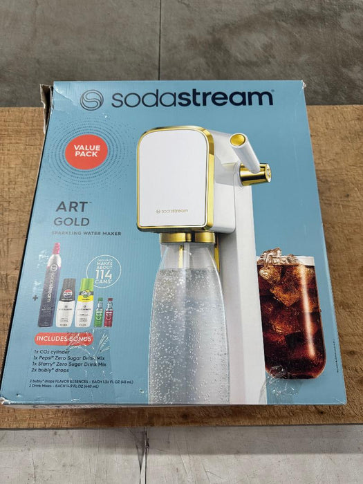 SodaStream Art Gold Soda Maker Additional Cylinder Flavors Bundle SEE EXP DATES