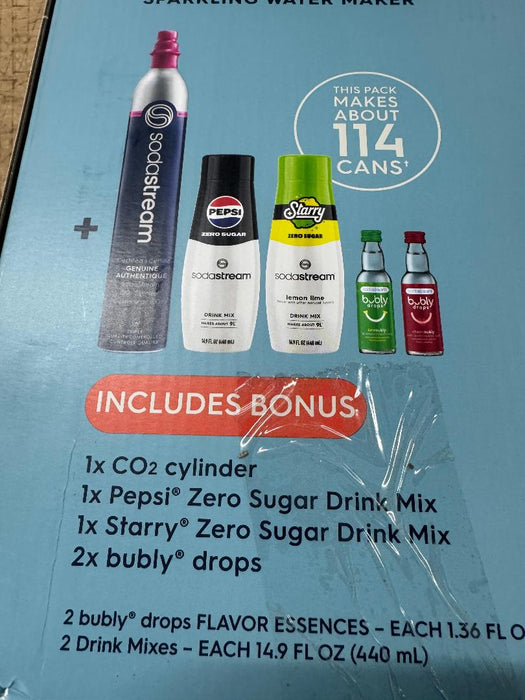 SodaStream Art Gold Soda Maker Additional Cylinder Flavors Bundle SEE EXP DATES