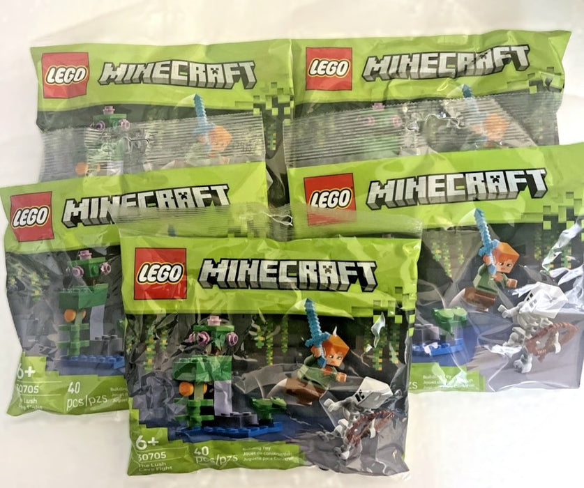 LOT OF 5!!! LEGO Minecraft The Lush Cave Fight 30705