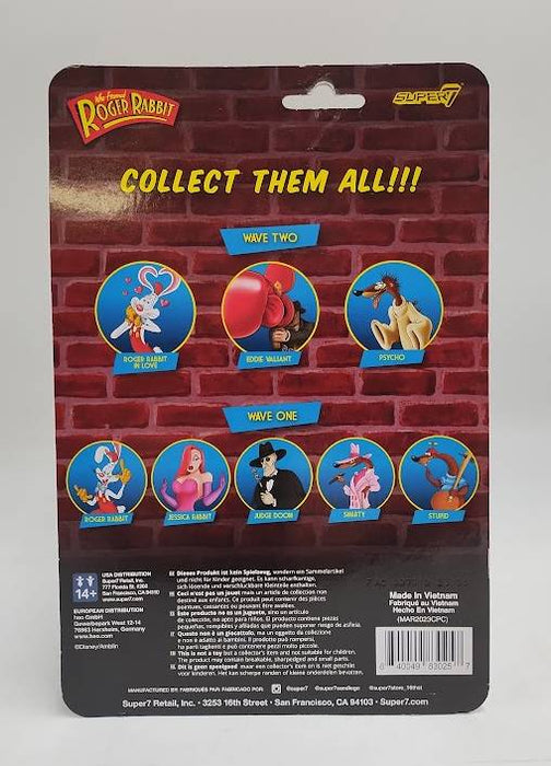 Super 7 Who Framed Roger Rabbit ReAction Eddie Valiant Action Figure SEE DETAILS