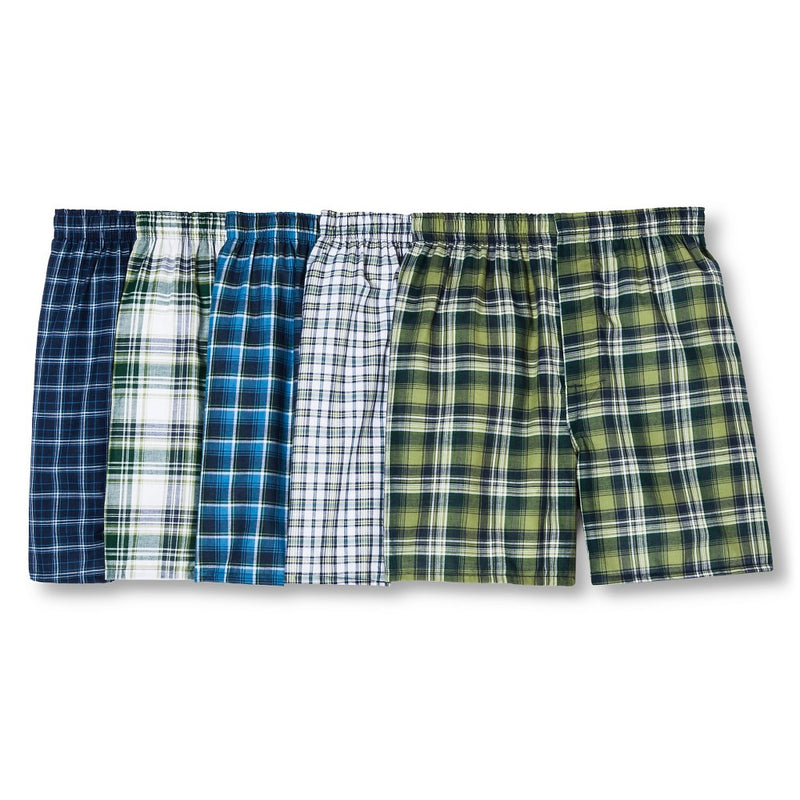 Hanes Men's 5pk Boxer Shorts Tartan - Colors May Vary L