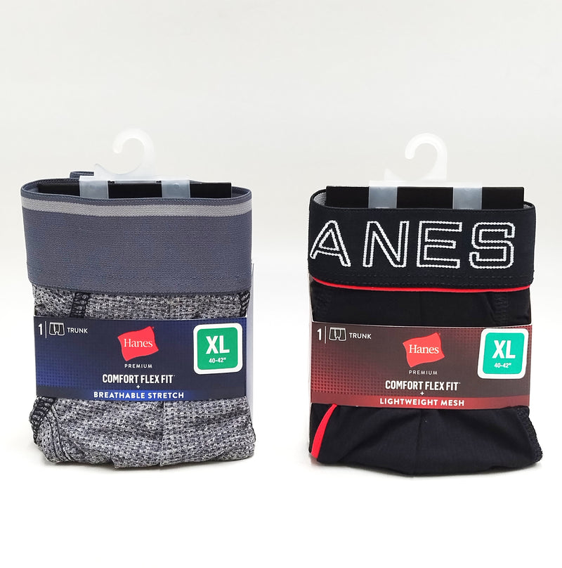 2 PACK!!! Hanes Premium Men's Breathable Mesh Comfort Flex Fit Boxer Trunks XL
