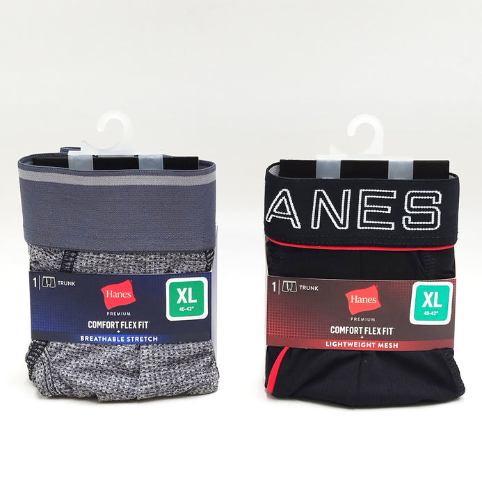 2 PACK!!! Hanes Premium Men's Breathable Mesh Comfort Flex Fit Boxer Trunks XL