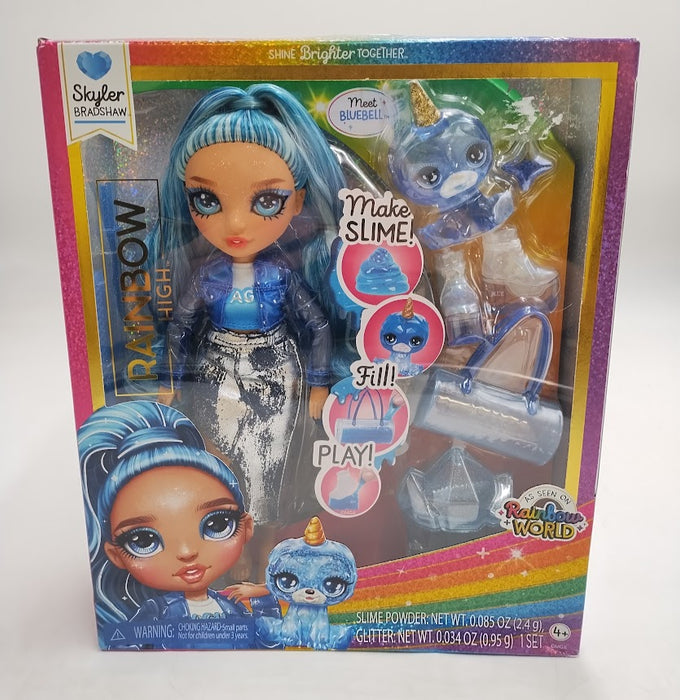 Rainbow High Skyler Blue with Slime Kit & Pet 11'' Shimmer Doll SEE DETAILS