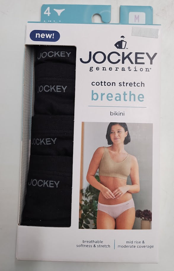 Jockey Generation Women's 4pk Cotton Stretch Bikini Underwear M