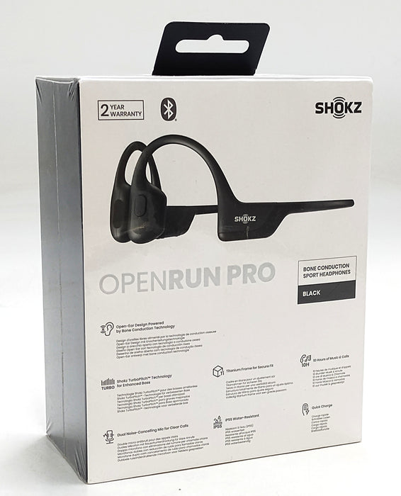 Shokz OpenRun Pro Bluetooth Wireless Headphones - Black (S810-ST-BK-US): Open-Ear, Sweat-Resistant