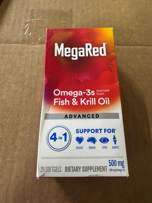 Megared 4in1 Krill Oil Softgels - 25ct EXP 07/2026