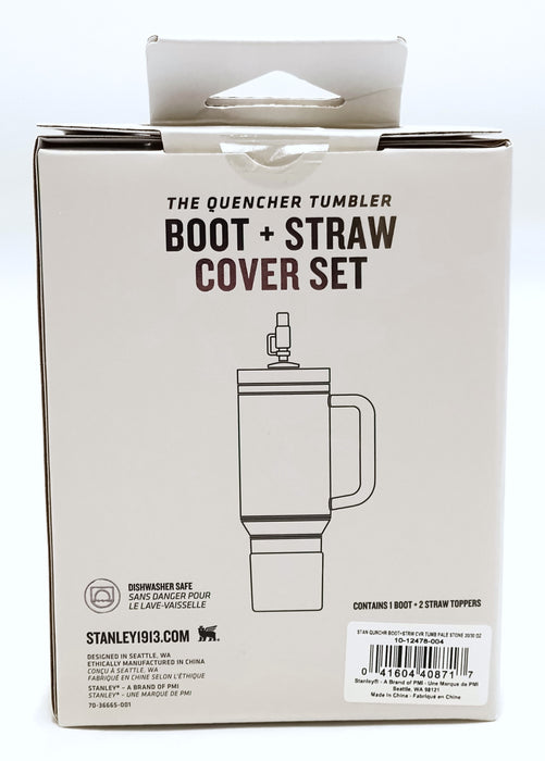 Stanley 30 oz Quencher Tumbler Boot with Straw Cover Pale Stone