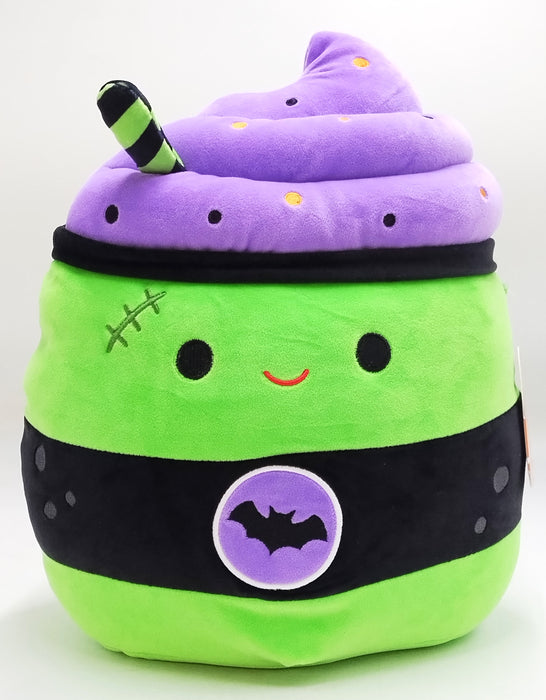 Squishmallows 12" Green and Purple Latte with Stitches and Bat logo Medium Plush: Polyester Character Stuffed Animal