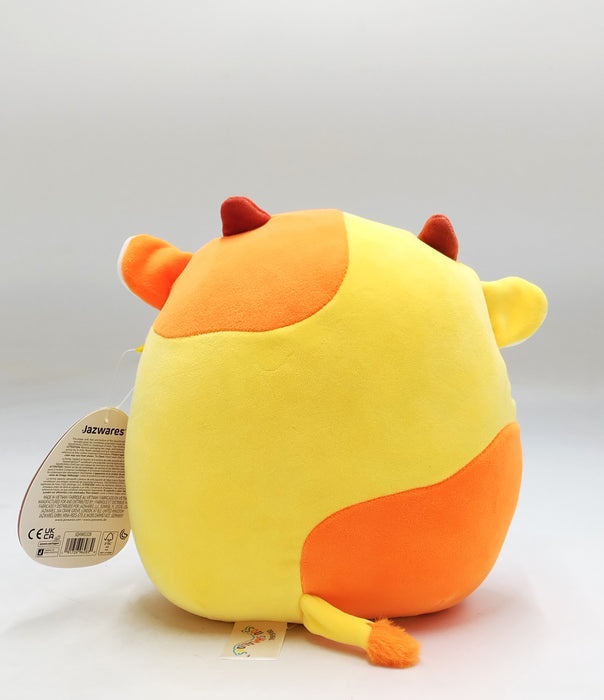 Squishmallows 8" Tybalt Yellow and Orange Candycorn Cow Little Plush