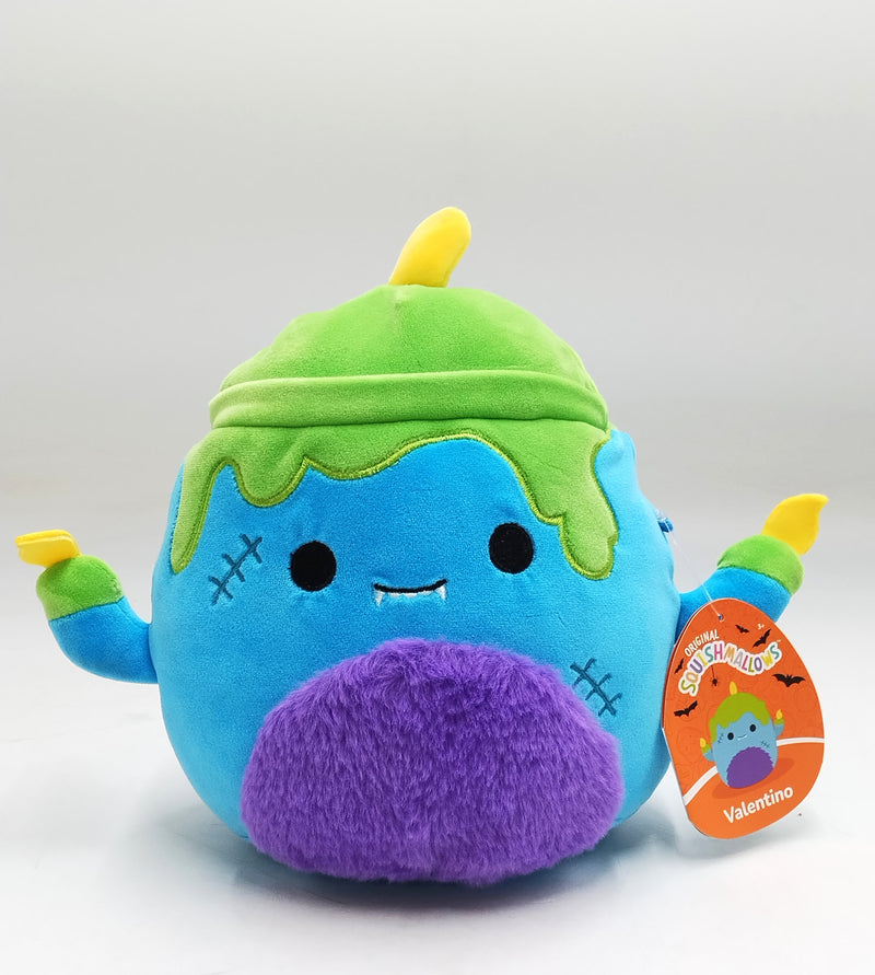 Squishmallows 8" Teal Blue Monster Candelabra w/ Purple Fuzzy Belly Plush