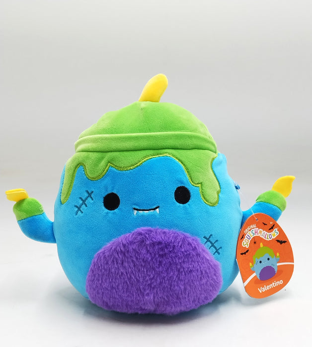 Squishmallows 8" Teal Blue Monster Candelabra w/ Purple Fuzzy Belly Plush