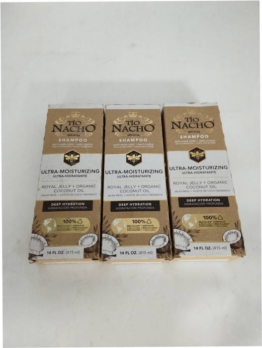 LOT OF 3 Tio Nacho Shampoo Coconut Oil - Aceite de Coco, 14oz. (415ml)  LOT OF 3