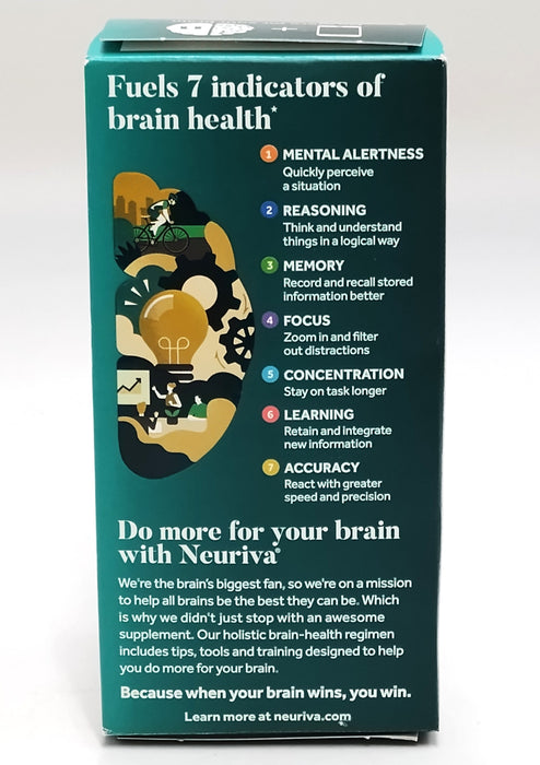 NEURIVA Ultra Decaffeinated Nootropic Brain Supplement - 60 Capsules EXP:09/2026