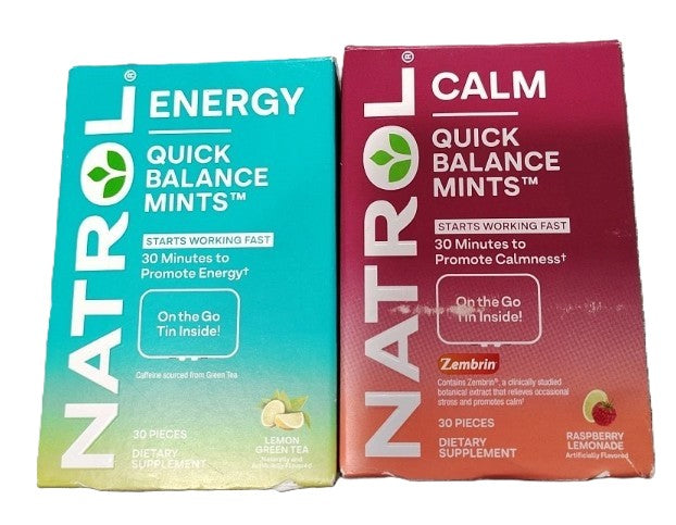 2 PACK!!! Natrol Quick Balance Mints - Calm & Energy - 30ct EXP: 01/26+