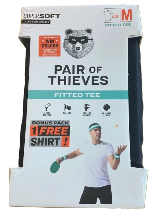 Pair of Thieves Men's Super Soft 2+1 Fitted Crewneck T-Shirt - Black M