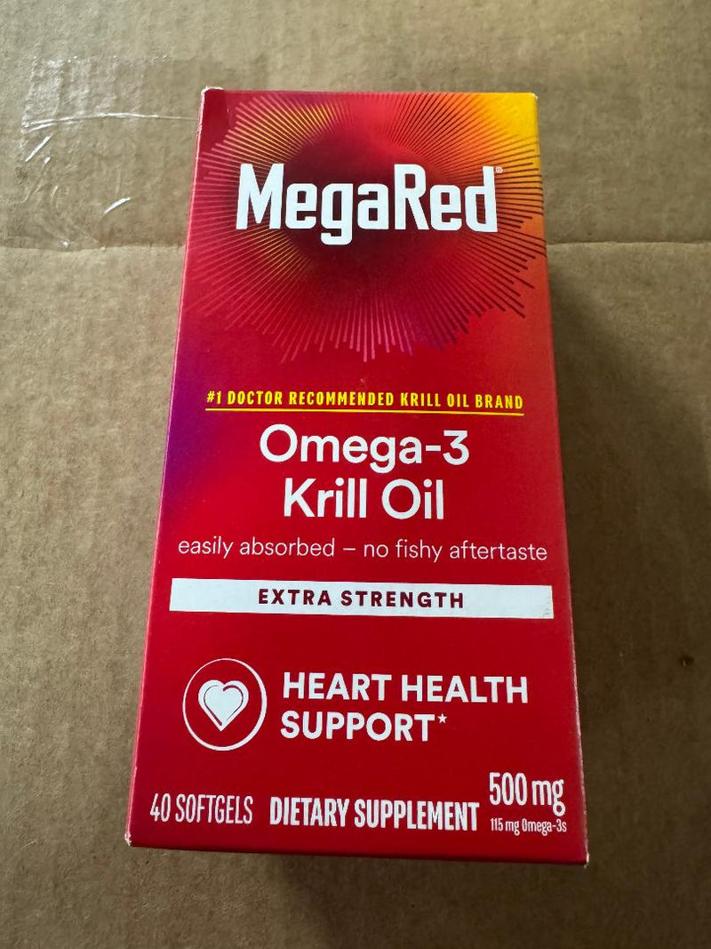 Schiff MegaRed Extra Strength Omega3 Krill Oil 500 mg Supplement-40 ct EXP 04/26