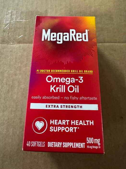 Schiff MegaRed Extra Strength Omega3 Krill Oil 500 mg Supplement,40 ct EXP 04/26