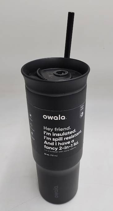 Owala 24oz Stainless Steel Straw Tumbler - Black READ DESCRIPTION