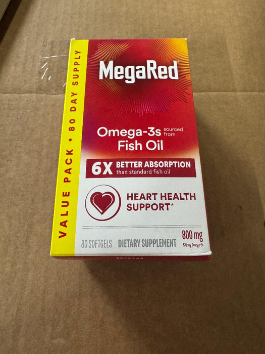 Schiff MegaRed Advanced Omega 3 Fish Oil 800mg 80 Softgels EXP 3/26