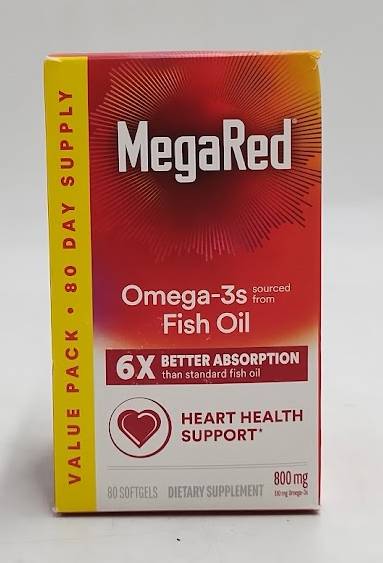 Schiff MegaRed Advanced Omega 3 Fish Oil 800mg 80 Softgels EXP 01/2027+
