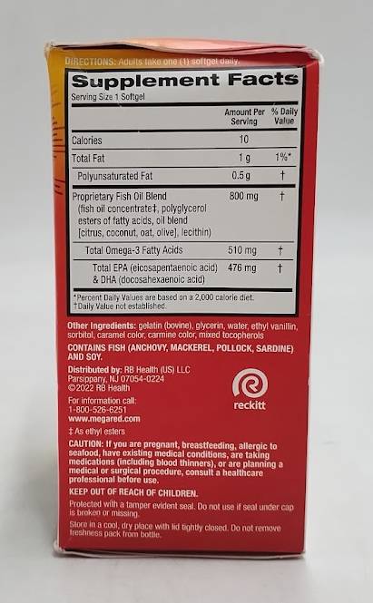 Schiff MegaRed Advanced Omega 3 Fish Oil 800mg 80 Softgels EXP 01/2027+
