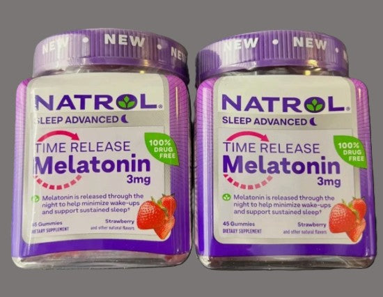 2 PACK!!! Natrol Time Release Melatonin 3mg Gummies - 45ct EXP 05/26+