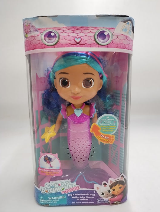 Gabby's Dollhouse: The Movie, Sing & Shine Mermaid Gabby, Waterproof Mermaid Doll, Lights & Sounds