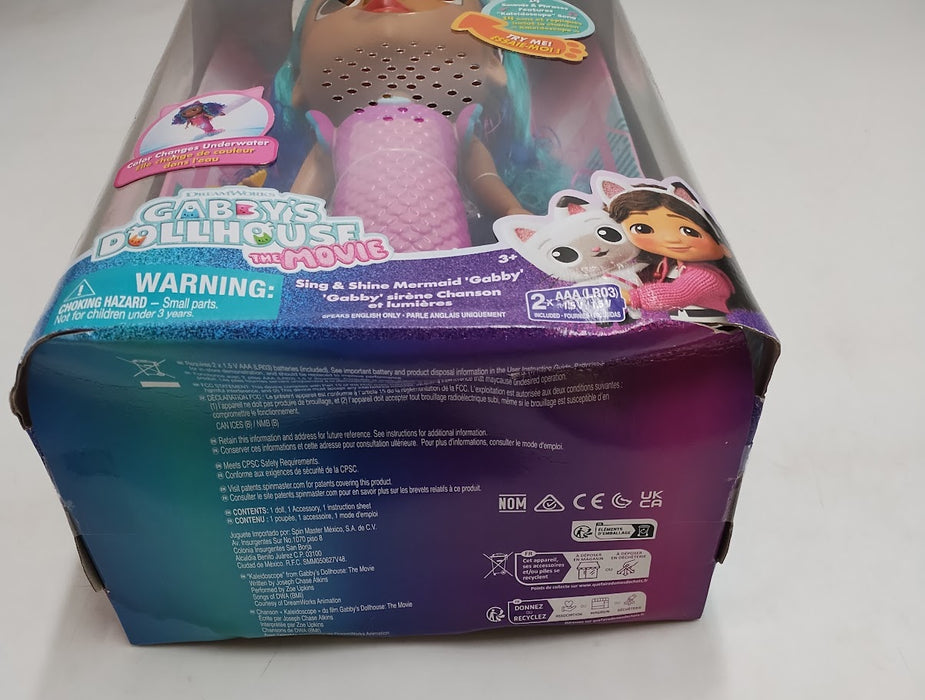 Gabby's Dollhouse: The Movie, Sing & Shine Mermaid Gabby, Waterproof Mermaid Doll, Lights & Sounds