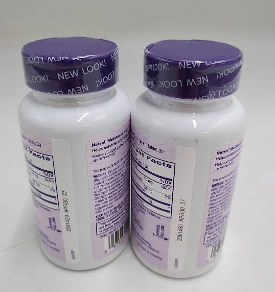 LOT OF 2!! Natrol Melatonin, 1 mg, 180 Tablets EXP 01/27