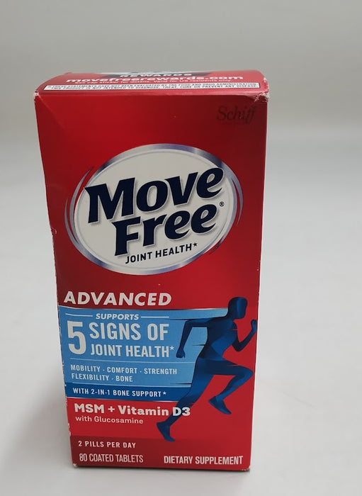 Schiff Move Free Joint Health MSM & Vitamin D3 Tablets - 80 Count EXP 11/2027
