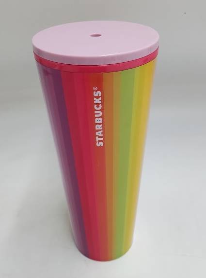 Starbucks 2025 Venti Multicolor Rainbow Striped Cold Cup READ DESCRIPTION
