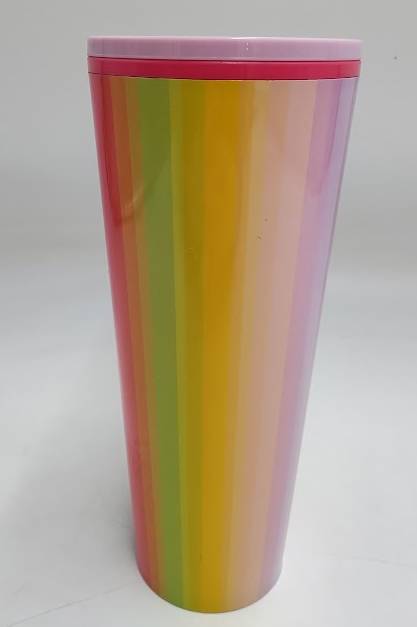 Starbucks 2025 Venti Multicolor Rainbow Striped Cold Cup READ DESCRIPTION