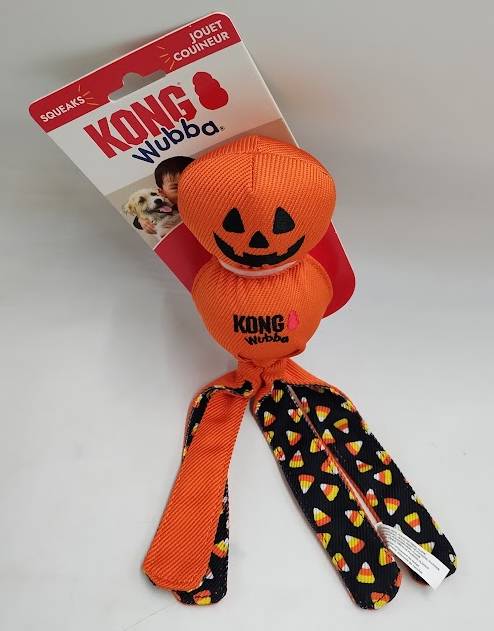 KONG Halloween Wubba Ballistic Jack-O-Lantern Dog Ball Toy LG