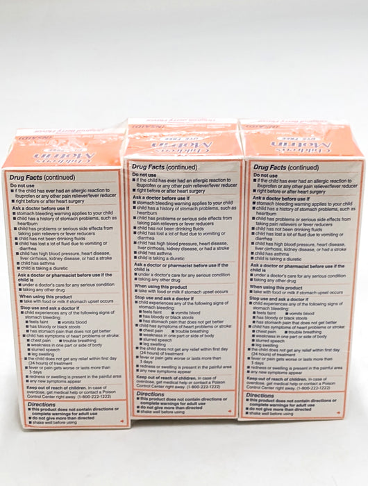 3 PACK!!! Motrin Children's Pain Reliever/Fever Reducer (Dye-Free) EXP: 06/2028