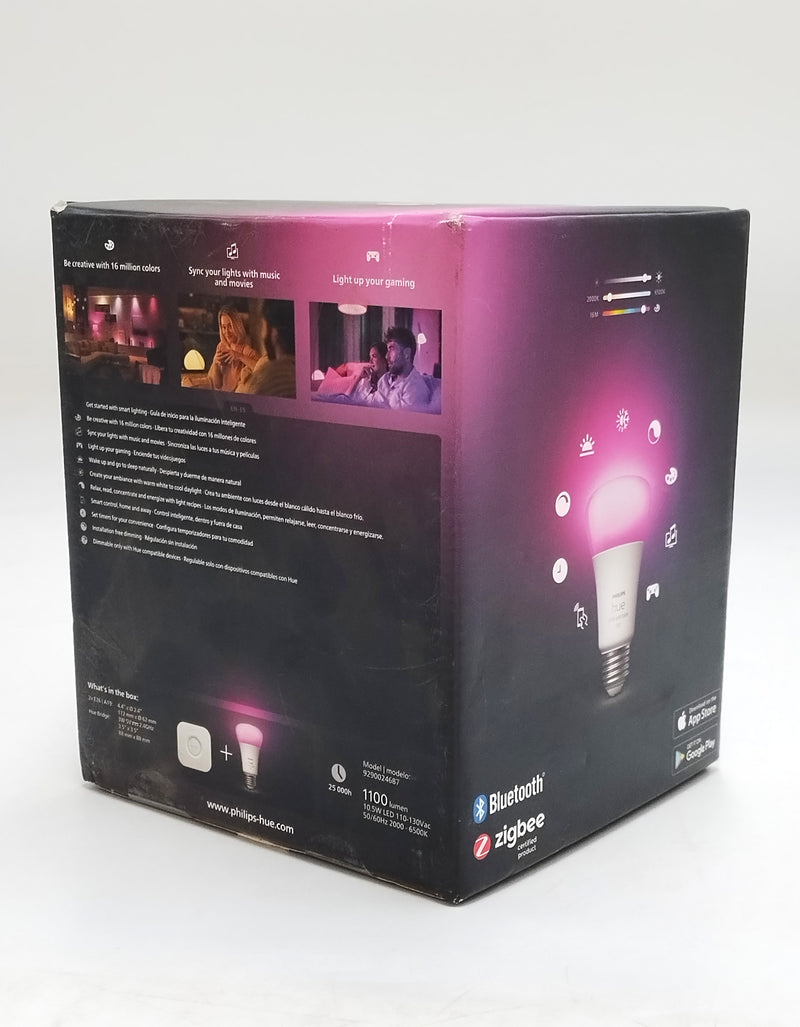 Philips Hue 2pk A19 LED Starter Kit with Bridge Color E26
