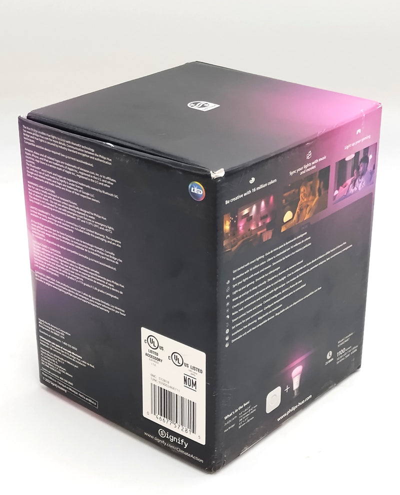 Philips Hue 2pk A19 LED Starter Kit with Bridge Color E26