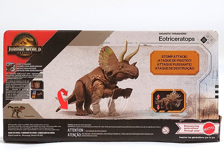 Jurassic World Rebirth Gigantic Thrashers Eotriceratops Dinosaur Figure Toy