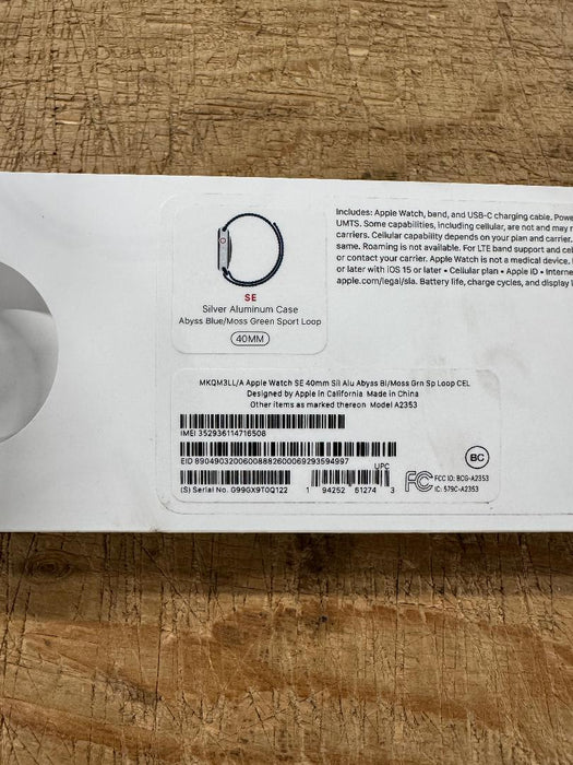 Apple Watch SE (Gen 1) [GPS + Cellular 40Mm] Abyss Blue/Moss SEE DETAILS