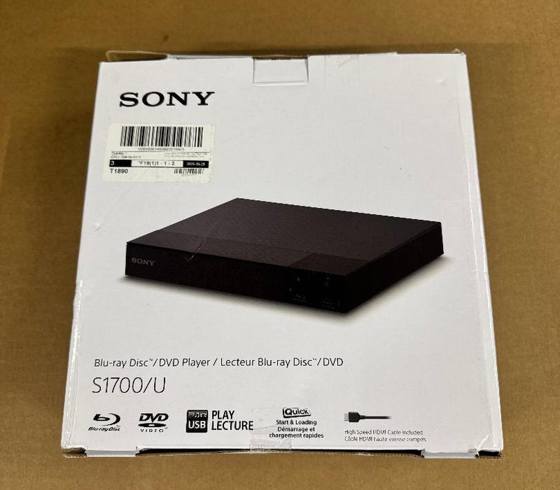Sony BDP-S1700U Blu-ray Player with DVD Upconversion and HDMI cable
